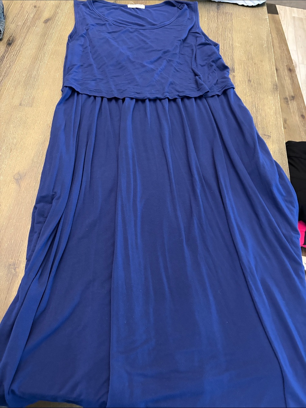 XL Nursing Dress Classic Sleeveless Maxi Dress in Deep Blue
